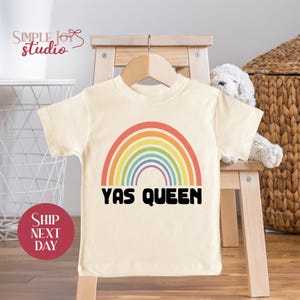 Rainbow Pride Toddler Shirt, Yas Queen Shirt, Kids LGBTQ+ Outfit, Gender Neutral Tee, Cute Rainbow Shirt for Toddlers(SK-PRI20)