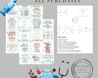 Curse Word Affirmation Cards for Nurses, Rude Affirmation Cards for Nurses, CNAs, and Physicians, Gift Tags for Nurse Co-Workers