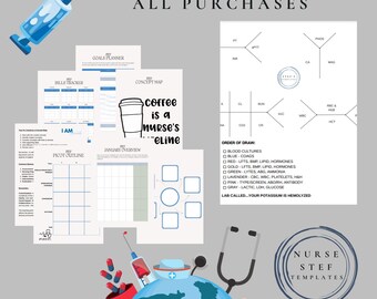 Nursing Student Planner, Undated Weekly Printable PDF, Planner for Nurses in Training, Undated Digital Planner for Nurse in the Making
