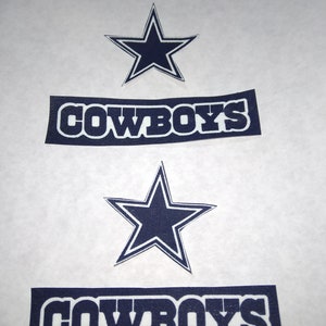 (2) Dallas Cowboys Vintage Embroidered Iron On Patches Patch Lot 3” X 3 & 3  X2.5