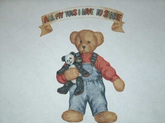 Blue Jean Teddy Bear iron on appliques 