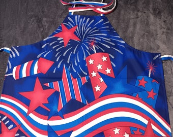 New Handmade Patriotic Adult Apron