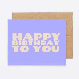BLOCKY BIRTHDAY - Birthday Greeting Card - Blank Inside