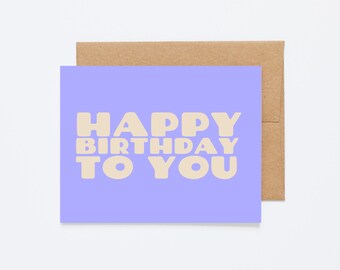 BLOCKY BIRTHDAY - Birthday Greeting Card - Blank Inside