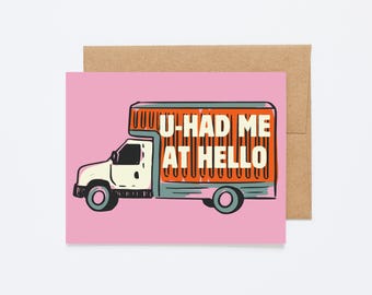 UHAUL HELLO - Tarjeta de felicitación LGBTQIA+ - Interior en blanco