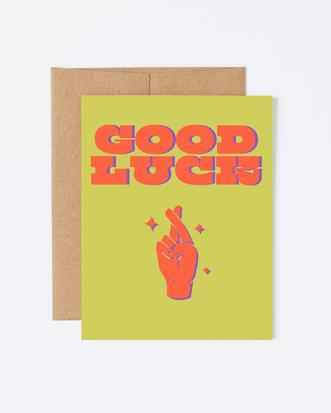 FINGERS CROSSED LUCK - Good Luck Greeting Card - Blank Inside - Etsy