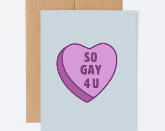 GAY 4 U - LGBTIA+ Greeting Card - Blank Inside