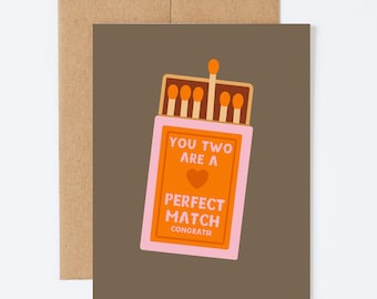 Tarjeta de felicitación de compromiso "La pareja perfecta"