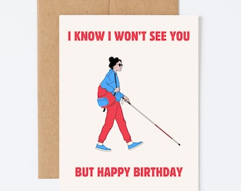 DESEOS DE CUMPLEAÑOS A CIEGAS - Tarjeta de felicitación de cumpleaños a distancia - Interior en blanco