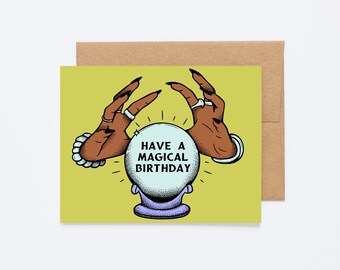 BOLA DE CRISTAL - Tarjeta de felicitación de cumpleaños - Interior en blanco