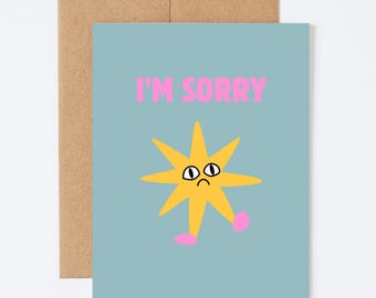 SORRY STAR - I'm Sorry Greeting Card - Blank Inside