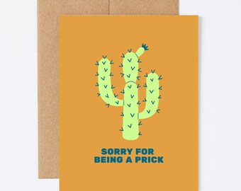 LO SIENTO CACTUS - Tarjeta de felicitación de disculpas - Interior en blanco