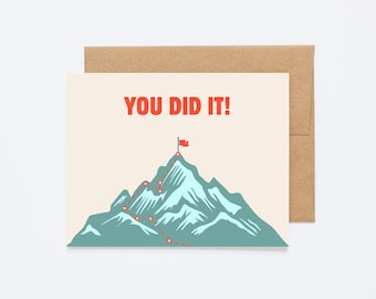 YOU DID IT - Congrats Greeting Card - Blank Inside