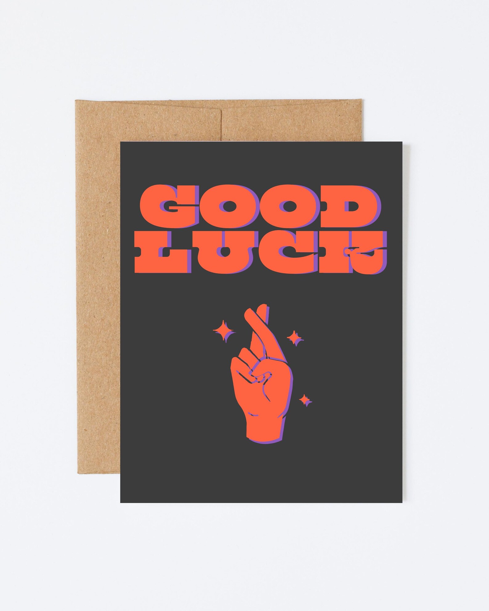 FINGERS CROSSED LUCK - Good Luck Greeting Card - Blank Inside - Etsy