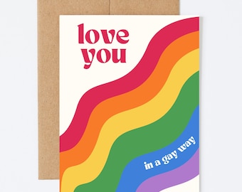 GAY WAY - Tarjeta de felicitación LGBTQIA+ divertida - Interior en blanco
