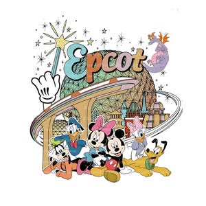 Epcot Png, Maus und Freunde Epcot Png, Weltreise Epcot, Familienurlaub Png, Fräulein Maus Png, Png-Datei für Sublimation, sofortiger Download