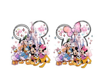 Bundle Watercolor Castle Png, Mouse Ear Castle Png, Retro Colorful Castle Png, Sublimation Design Png, Magic Kingdom Png, Instant Download