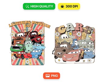 Cars Png Bundle, Lightning McQueen Png, Think Fast Cars Png, Png Cars Sublimation Design, Only Png, Digital File, Instant Download