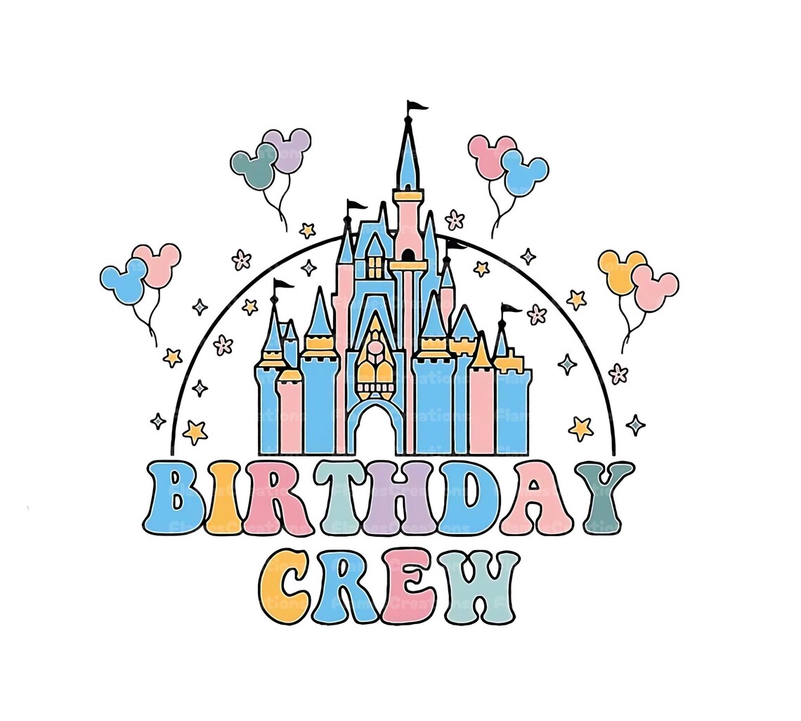 Birthday Girl Birthday Crew Png, Princesses Castle Birthday Png