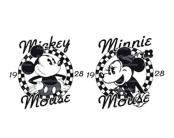 Retro Mickey Mouse and Minnie Est 1928 Bundle Png , Family Vacation Png, Making Memories Png, Family Trip 2024, PNG Digital Download