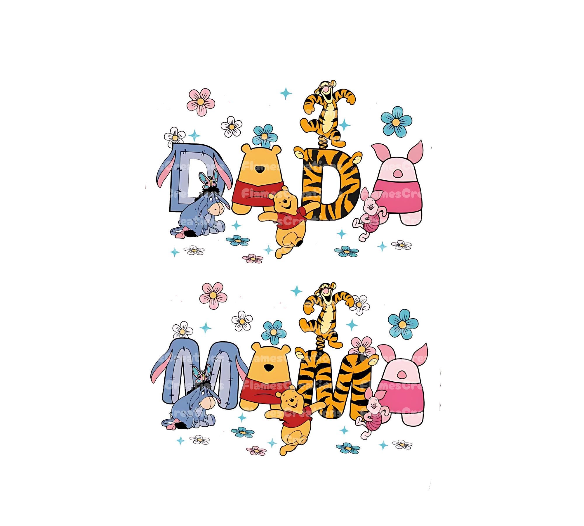 Mama and Papa Pooh Png, Mama Papa Png, Winnie the Pooh Mom and