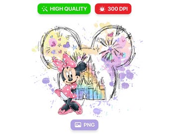 Retro Aquarela Mickey Mouse e Minnie Est 1928 Png Bundle, Férias em Família Png, Fazendo Memórias Png, Viagem em Família 2025, Download Digital