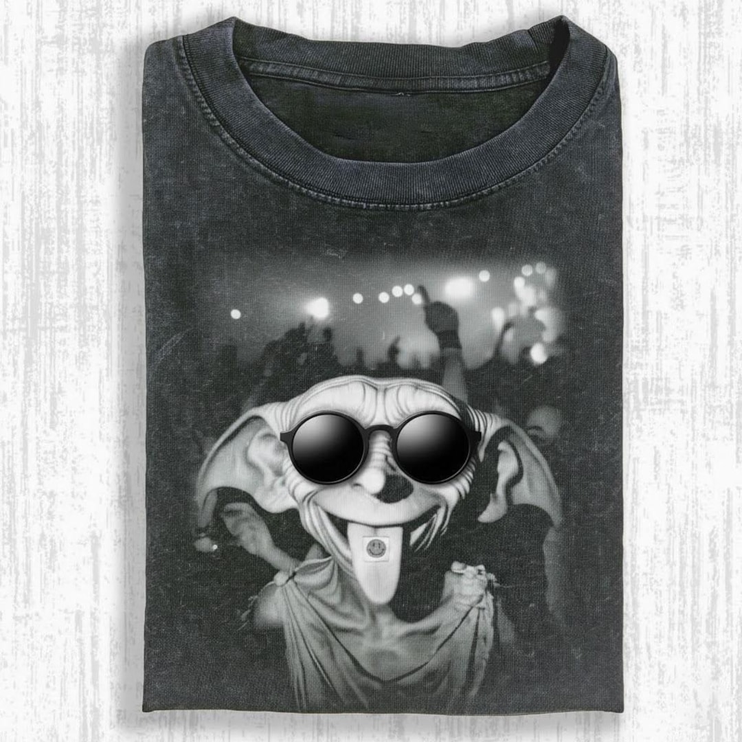 Funny Dobby Rave Shirt, House Elf Tongue Out Graphic Tee, Dobby ...