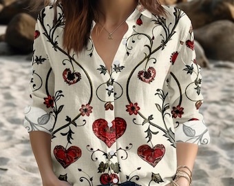 liten リテン　Heart embroidered blouse liten リテン Heart embroidered blouse LIten リテンHeart