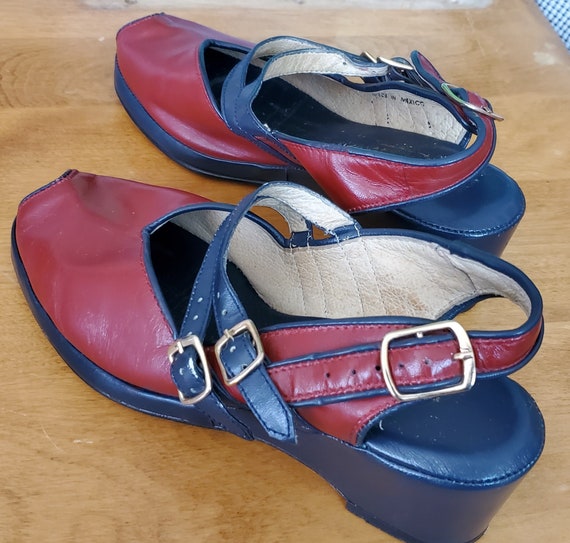 Remix 40s Twin Strap Blue and Red Shoes