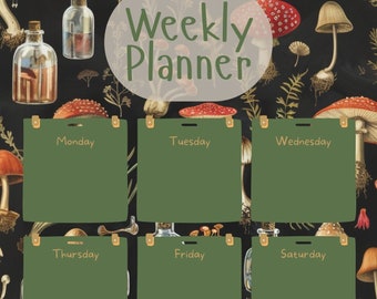 Witchy Planner Grimoire Style | PDF Printable | Witchy Weekly Planner | Ritual Spell & Tarot Journal | Book of Shadows | Witchy Self Care