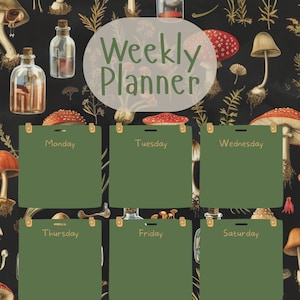 Witchy Planner Grimoire Style | PDF Printable | Witchy Weekly Planner | Ritual Spell & Tarot Journal | Book of Shadows | Witchy Self Care