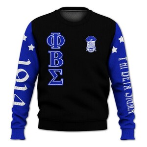 Phi Beta Sigma Shirt, Three Stars Black Shirt Phi Beta Sigma Fraternity Knitted Sweater, Greek Letter Sweater, HBCU Fraternity Gift for Him