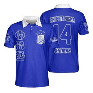 Phi Beta Sigma Custom Chapter Polo Shirt, Personalized Royal Blue Phi Beta Sigma Fraternity Polo Shirt, Greek Apparel, Custom Chapter Gift