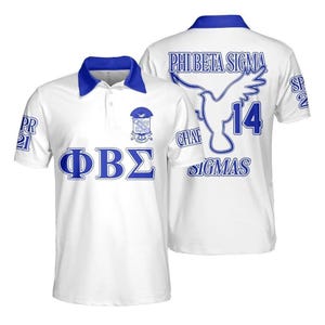 Phi Beta Sigma Custom Chapter Polo Shirt, Personalized Dove White Polo Phi Beta Sigma Fraternity Polo Shirt, Unique Greek D9 Apparel for Him