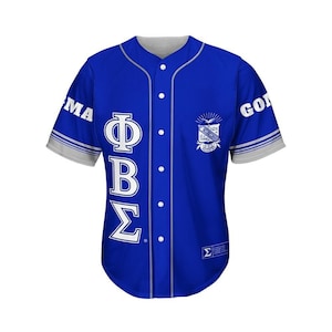 Camisa de beisebol Phi Beta Sigma, camisa azul da fraternidade grega, camisa de beisebol Sigma 1914, presente personalizado Phi Beta Sigma Crossing para homens