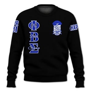 Phi Beta Sigma Custom Chapter Shirt, Personalized Black Royal Blue Shirt Phi Beta Sigma Fraternity Knitted Sweater, Greek Apparel Gift
