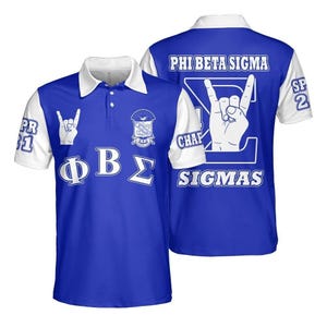 Phi Beta Sigma Custom Chapter Polo Shirt, Personalized Hand Sign Polo Phi Beta Sigma Fraternity Polo Shirt, Greek Life Divine Nine Gift Idea