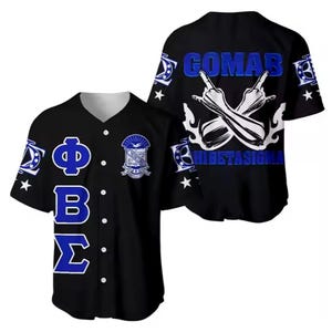 Camisa de beisebol Phi Beta Sigma, camisa preta da fraternidade grega, camisa de beisebol Sigma para irmãos, presente Phi Beta Sigma, equipamento grego personalizado