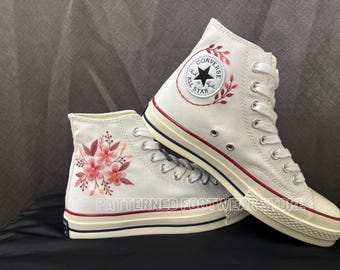 Floral Embroidered Converse High Tops | Custom Flower Sneakers