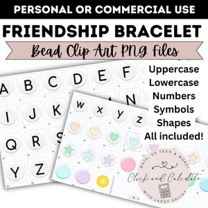 Freundschaft Armband Buchstaben Perlen Clipart | Pinnwand Clip Art Buchstaben | Swiftie Style Bead Buchstaben