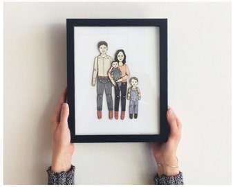 Paper Doll Portrait  — Custom Order