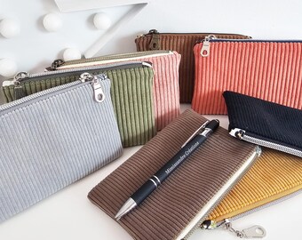 Customizable Corduroy Pouch | Coin Purse | Mini Pouch | Bag Accessory | Gift for Women | Multi-Colored | Hand-stitched