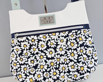 Marguerite Boho Damen Umhängetasche - Leicht & Praktisch für den Sommer - Frühlingshandtasche aus Kunstleder und beschichtetem Canvas - Handgenäht