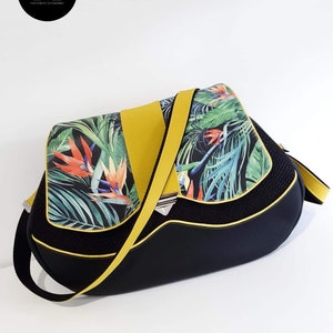 Sac à main Bandoulière Original - Tropical Chic & cousu Main - Sac Bohème Élégant - multiples poches