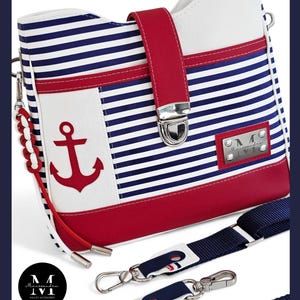 Sac à main bandoulière "Pachira Paimpolais" - L'Évasion Marine Élégante - Sac cousu main France - Hommage à la Bretagne.