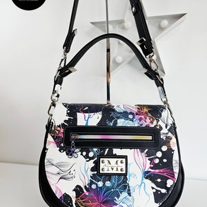 Sac à main Kindsley "Galaxie Mystère" - Bandoulière & Porté Main - Simili Cuir Multicolore et Fermeture Rainbow - cousu Main France