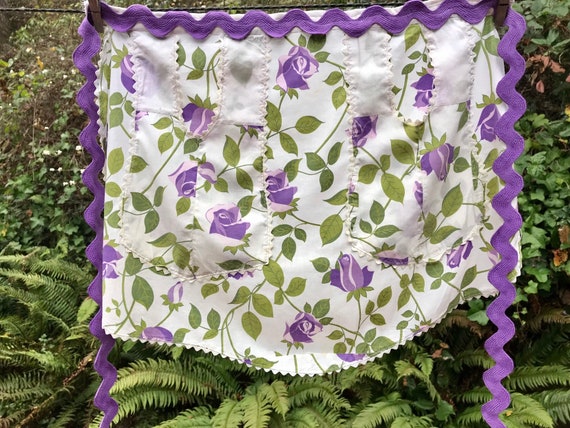 Purple Floral Vintage Apron
