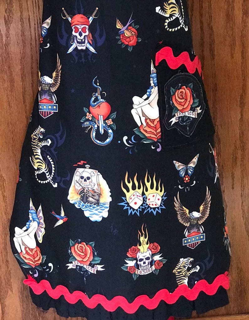 Tattoo Aprons for Women Cooks Apron Fun bistro apron Apron Etsy
