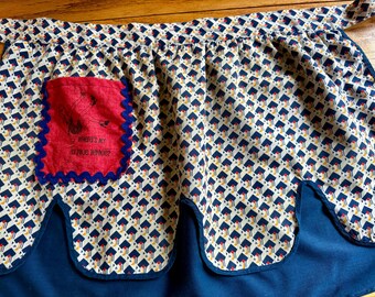 Drinkie Winkie Reversible Vintage Cotton Apron: Fun Party Pocket, Womens Half Apron