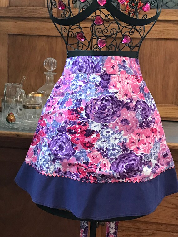 Purple Floral Vintage Apron